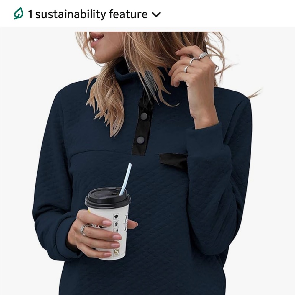 Navy Quilted Half-Zip Sweatshirt